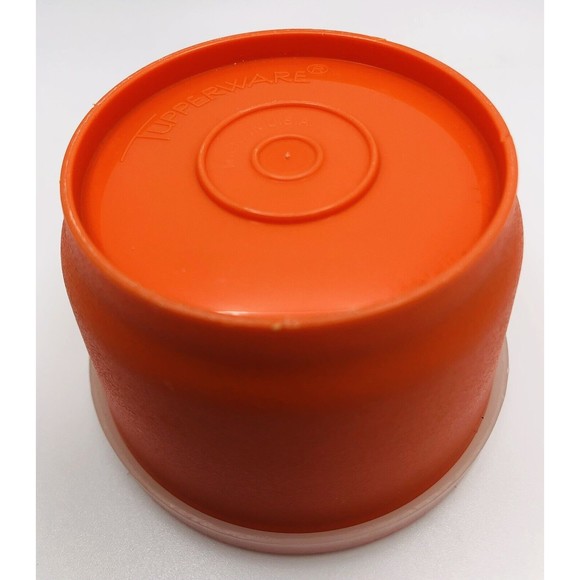 Vintage Tupperware Orange Round Snack Cup #1229 with Lid - Picture 9 of 9